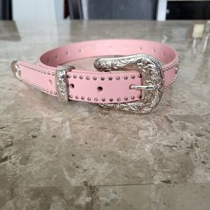 Nocona Girl's Pink Rhinestone And Stud Belt Style- N4420430